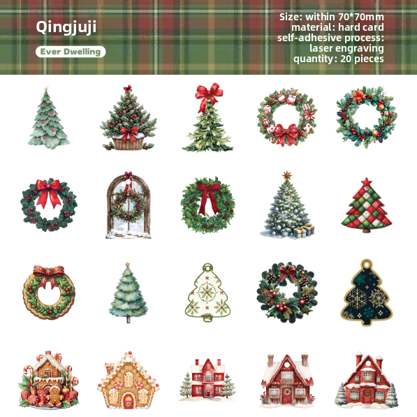 Stickers en cartonaje navideños -20 pzas