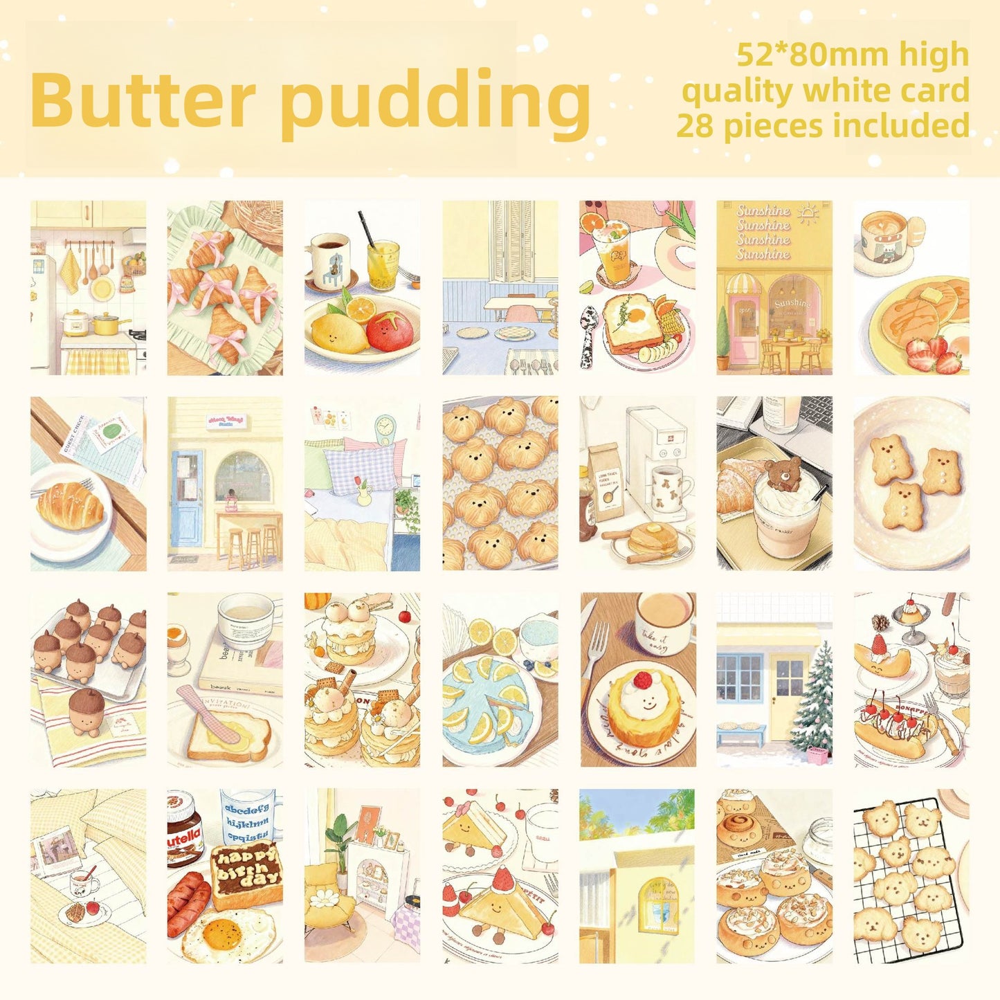 Set de postales cream market-28 pzas