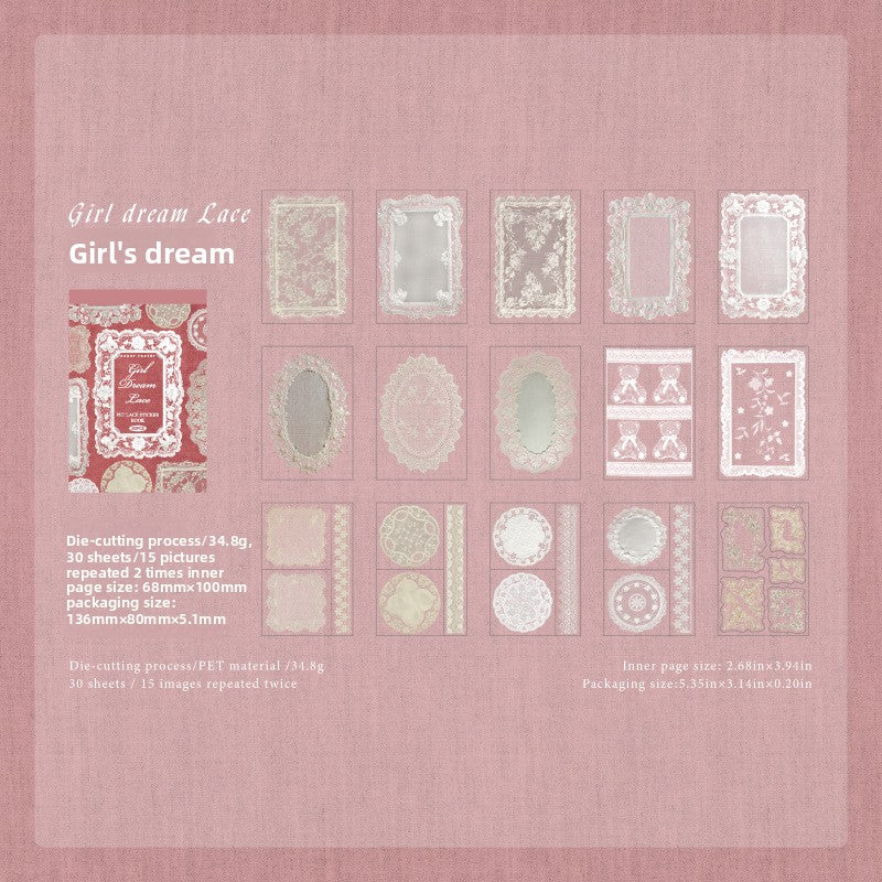 Block stickers pet encaje-30 pzas
