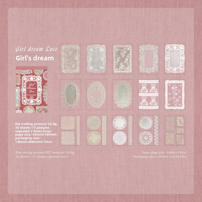 Block stickers pet encaje-30 pzas