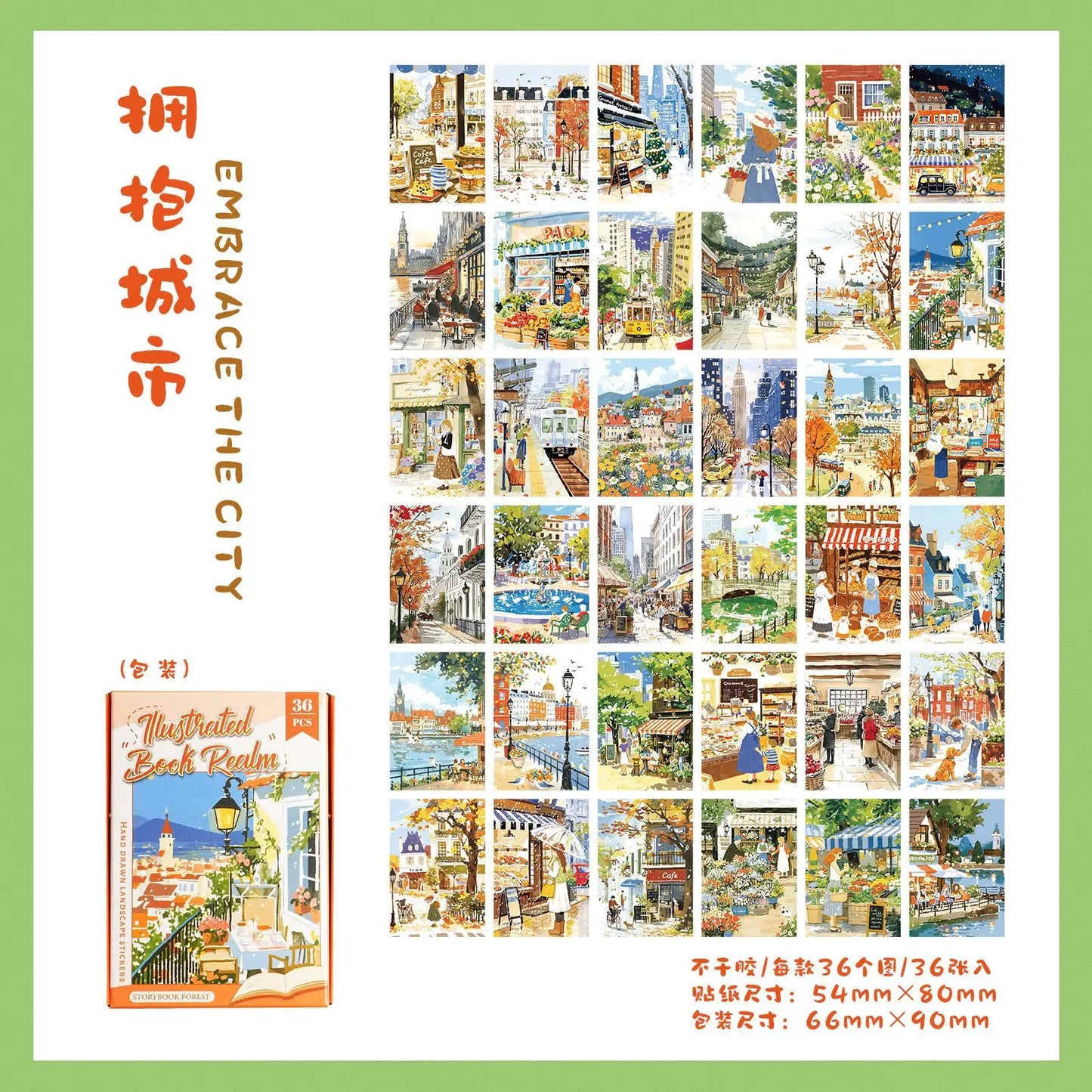 Stickers illustrated book-36 pzas