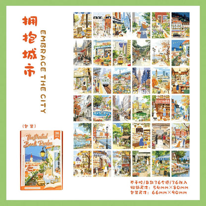 Stickers illustrated book-36 pzas