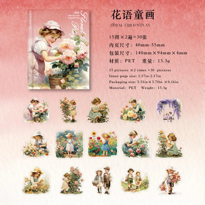 Stickers children vintage-30 pzas