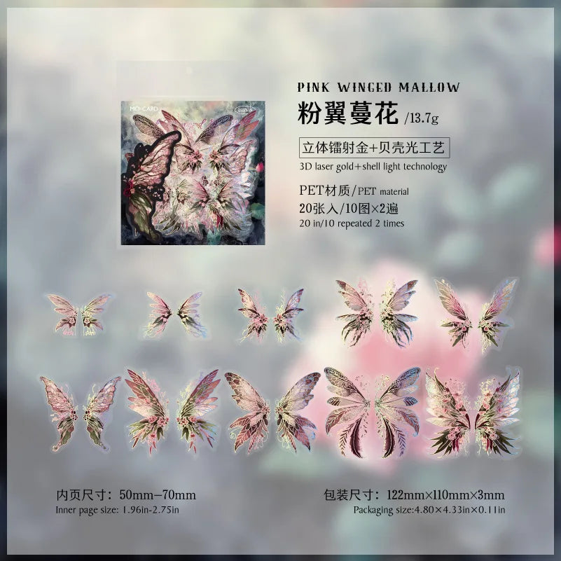Stickers mariposas holograficas-20 pzas