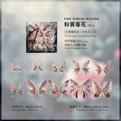 Stickers mariposas holograficas-20 pzas