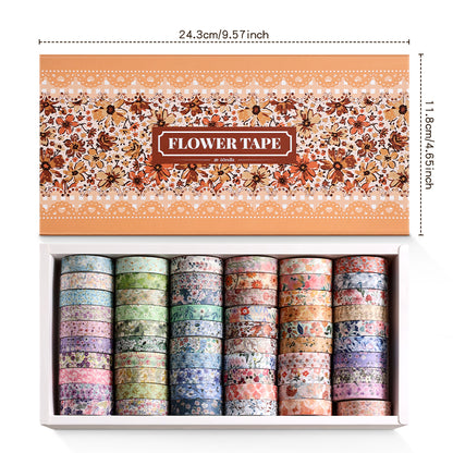 Set de washitape floral-60 pzas