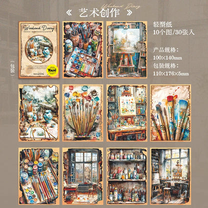 Papel weekend diary-30 pzas