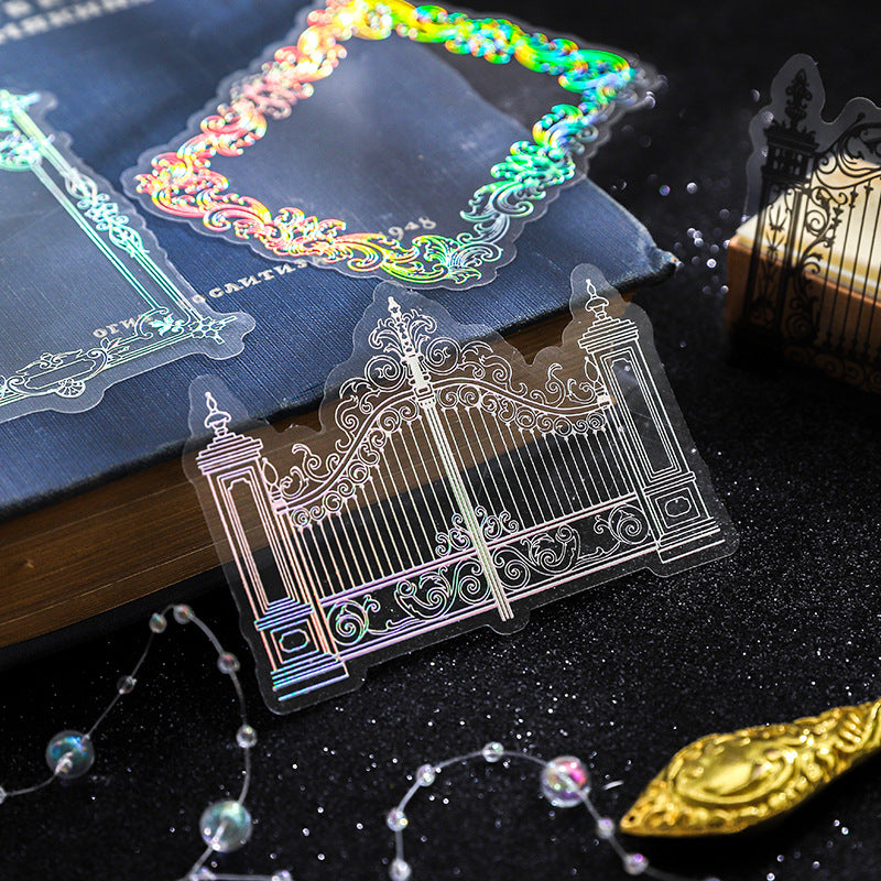 Stickers silver foil encaje-10 unidades