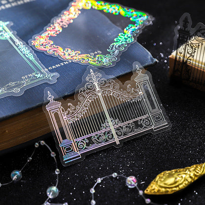 Stickers silver foil encaje-10 unidades