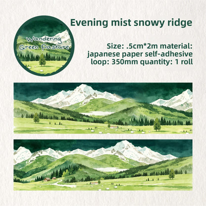 Washitape waandering green pasture-2 metros