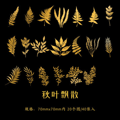 Stickers foil dorado-40 pzas