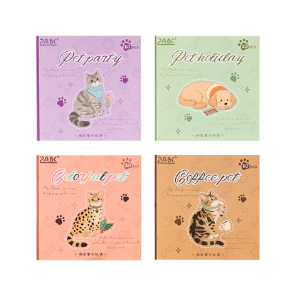 Mini librito de stickers cat dog-20 hojas