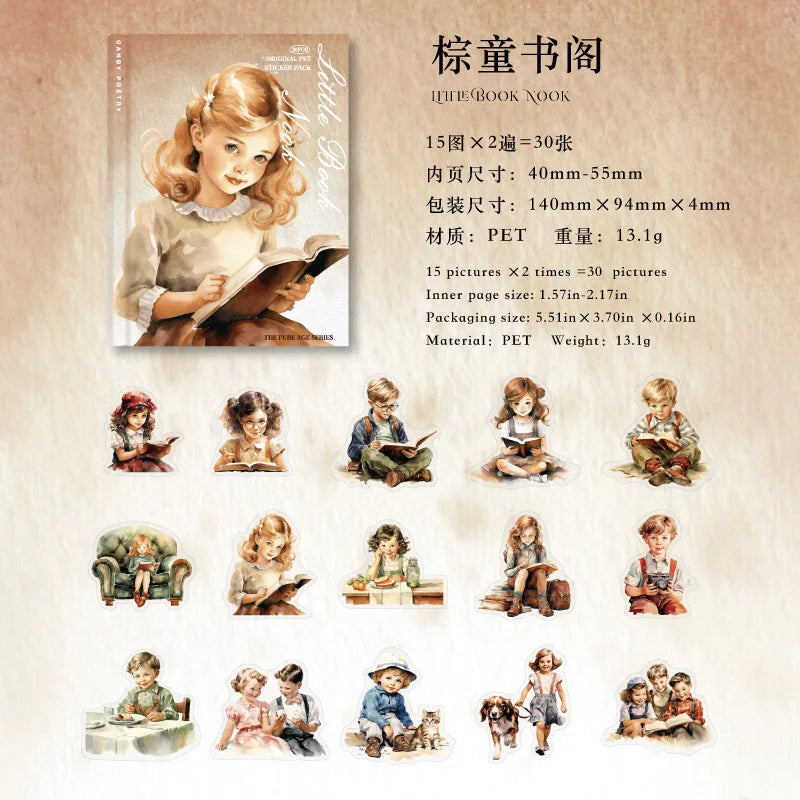 Stickers children vintage-30 pzas