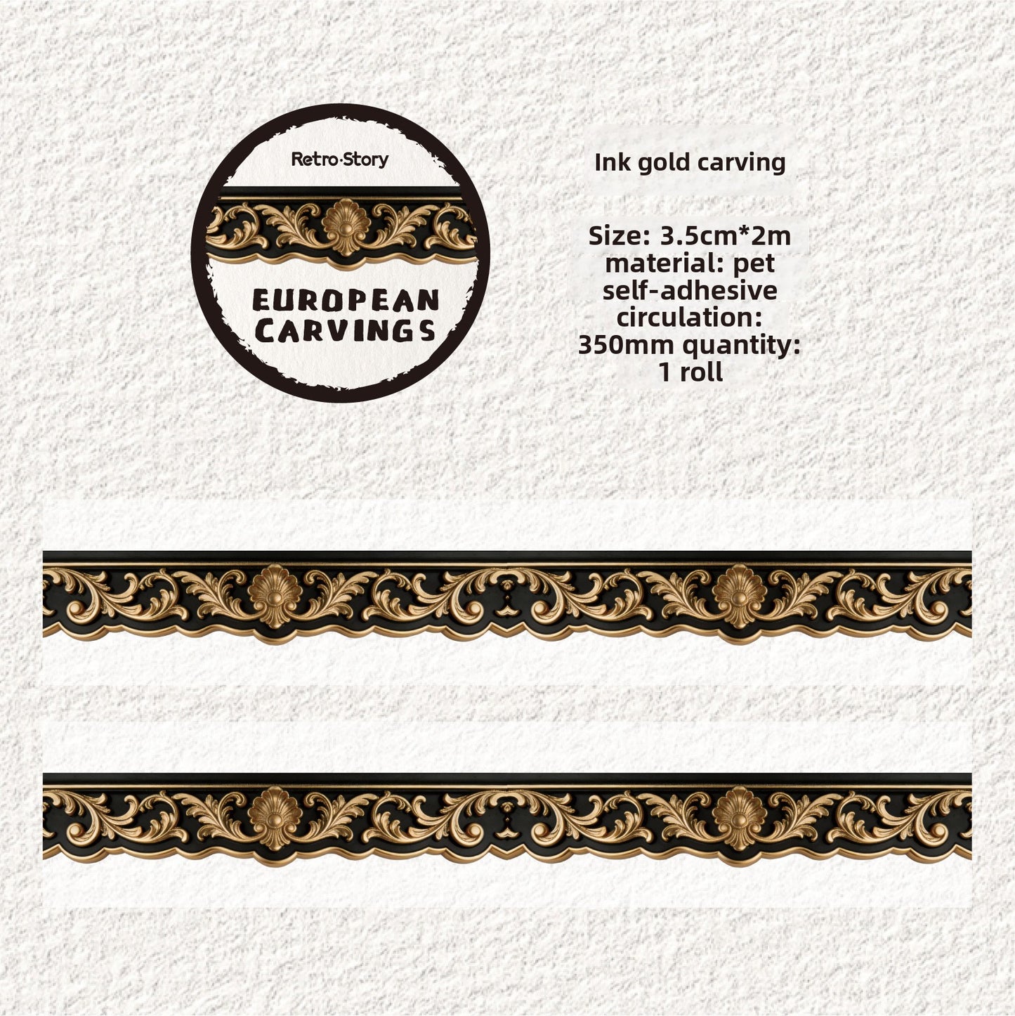 Washitape european carvings-2 metros