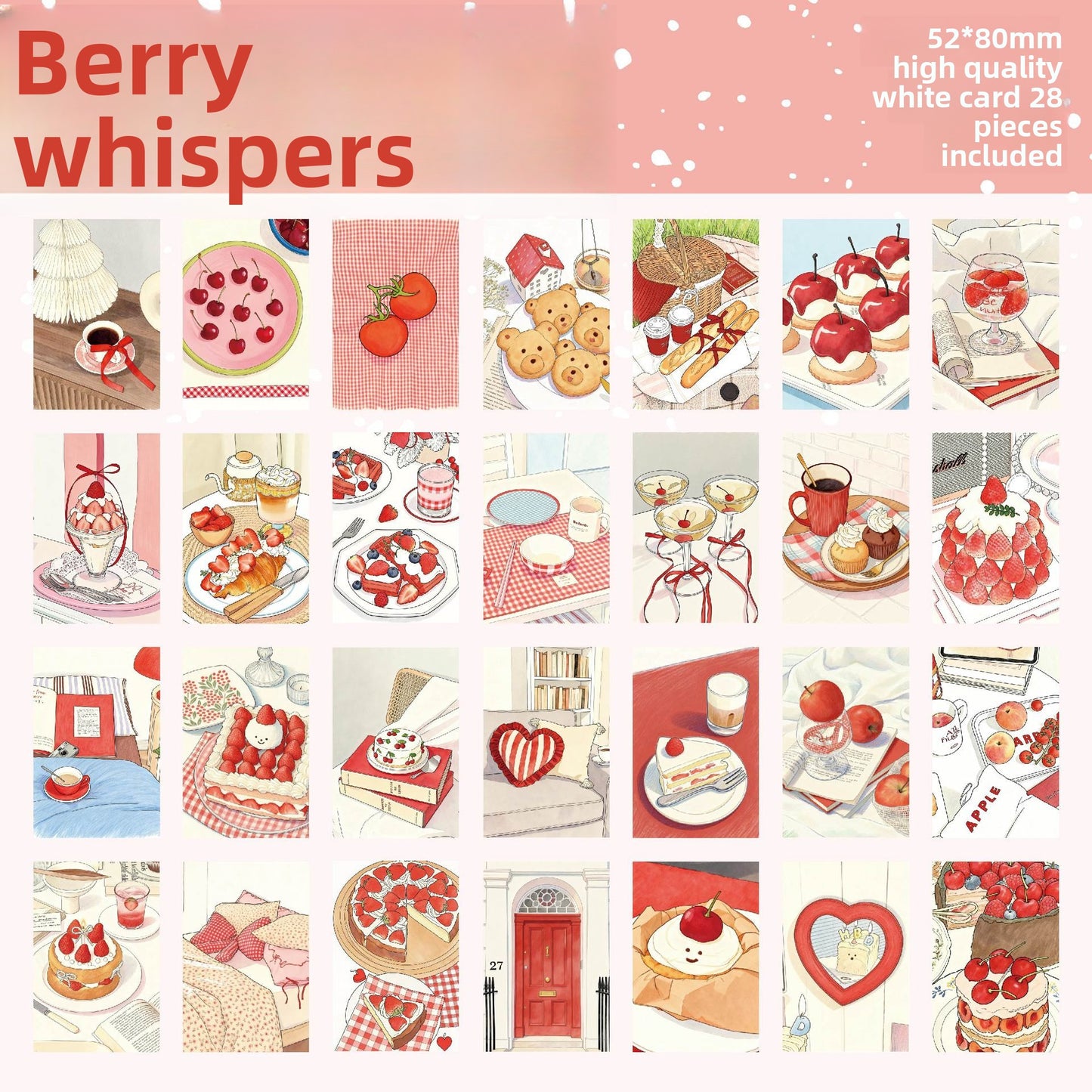 Set de postales cream market-28 pzas