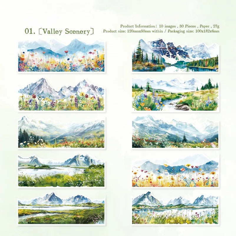 Stickers paisajes naturales-30 pzas