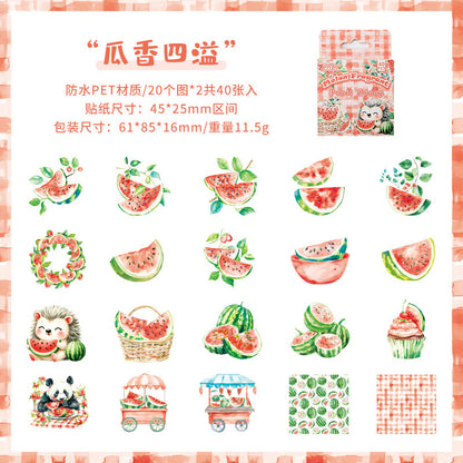 Caja stickers pet  fruit diary-40 pzas