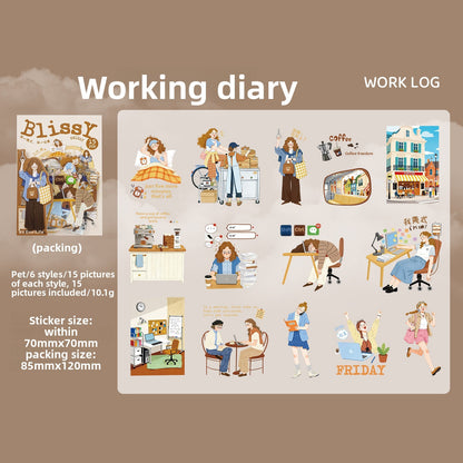Stickers girl diary-15 pzas