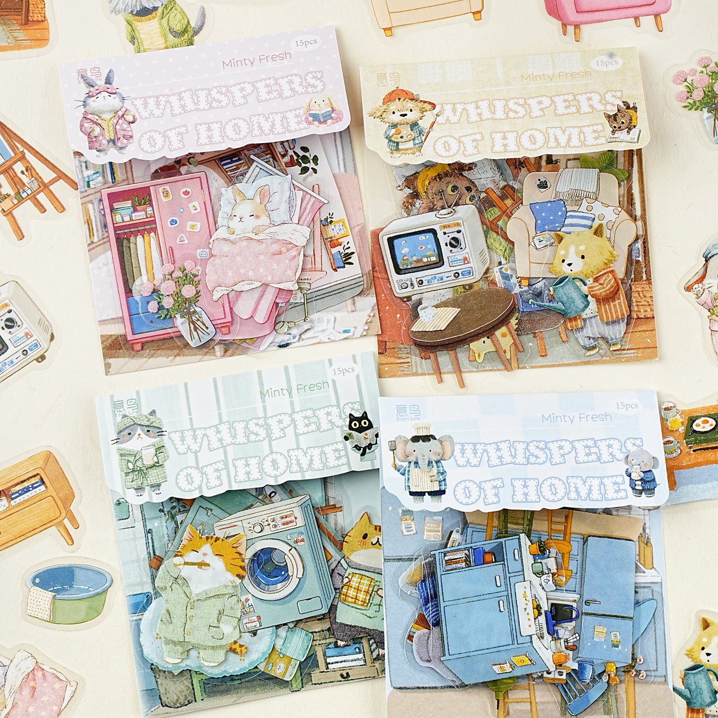 Stickers whispers of home-15 pzas