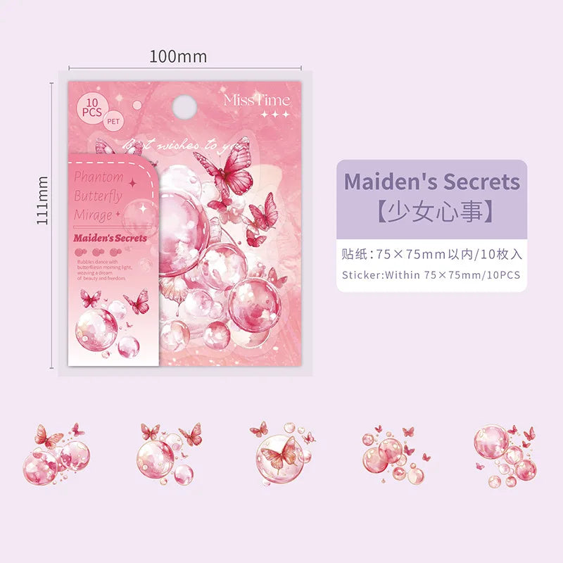 Stickers burbujas butterfly-10 pzas
