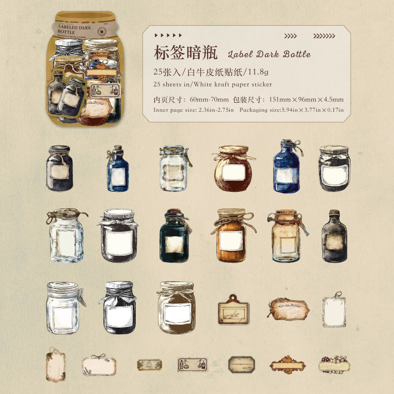 Stickers botellitas-25 pzas