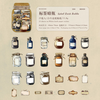 Stickers botellitas-25 pzas