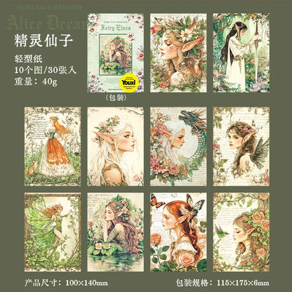 Papeles fairy tale memories-30 pzas