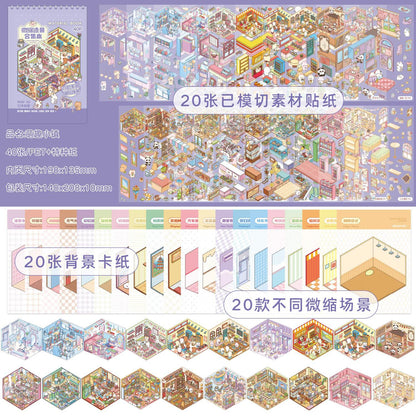 Libro lila de 20 escenarios 3D A5