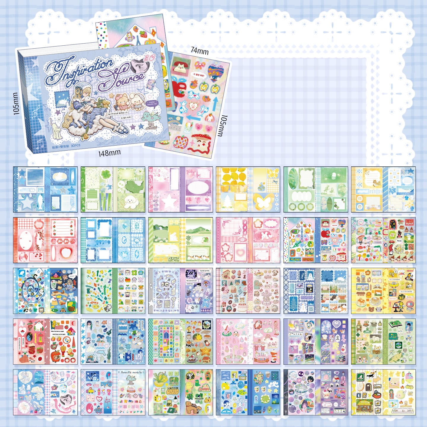 Libro de stickers estilo japones inspiration vitality-30 hojas