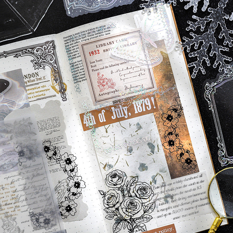 Stickers silver foil encaje-10 unidades