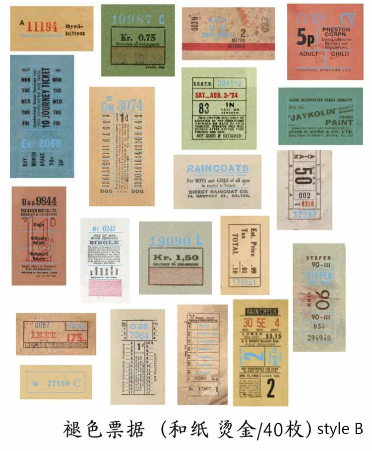 Stickers foil stamps y tickets-40 pzas