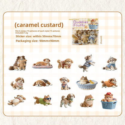 Stickers buddies fluffy-15 pzas
