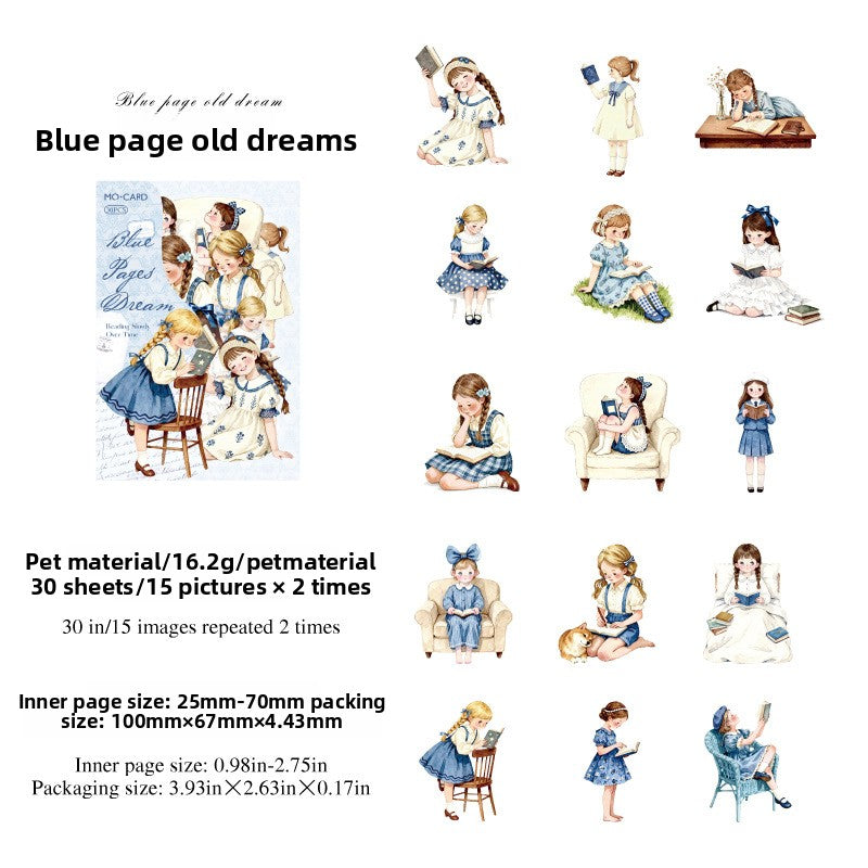 Stickers niñas lectoras-30 pzas