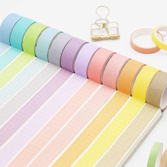 Washitape arcoiris 15mm x 2m-12 pzas