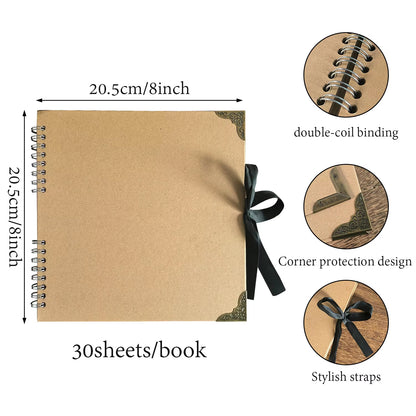 Albúm con hojas kraft 20.5 cm x 20.5 cm-30 hojas