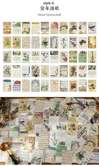 Mini book retro vintage plant-50 hojas