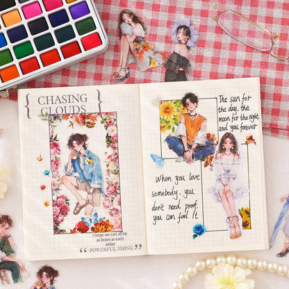 Latas de stickers muñecas y chicos-100 pzas