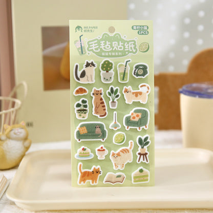 Stickers gato tipo fieltro-1 pza