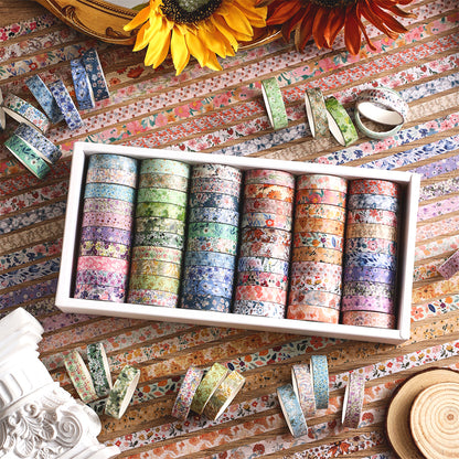 Set de washitape floral-60 pzas