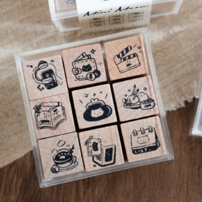 Sellitos de madera Mini Meow-9 pzas