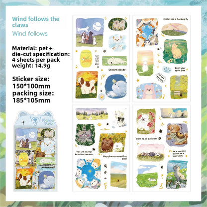 Stickers happy pets-4 pzas