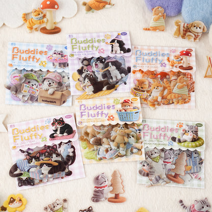 Stickers buddies fluffy-15 pzas