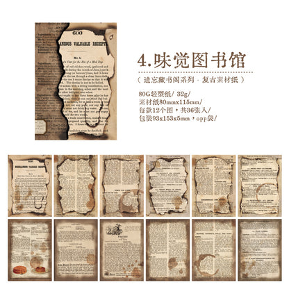 Papel vintage quemado-36 pzas