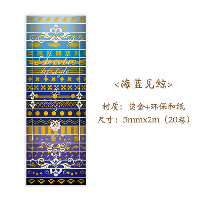 Washitape thin con foil-20 pzas