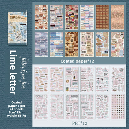 Block de stickers retro librery-24 pzas