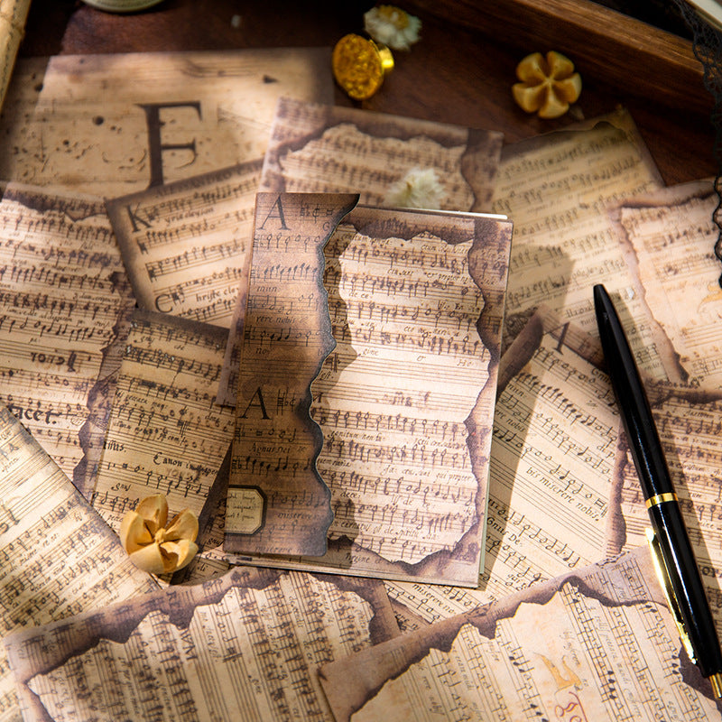 Papel vintage quemado-36 pzas