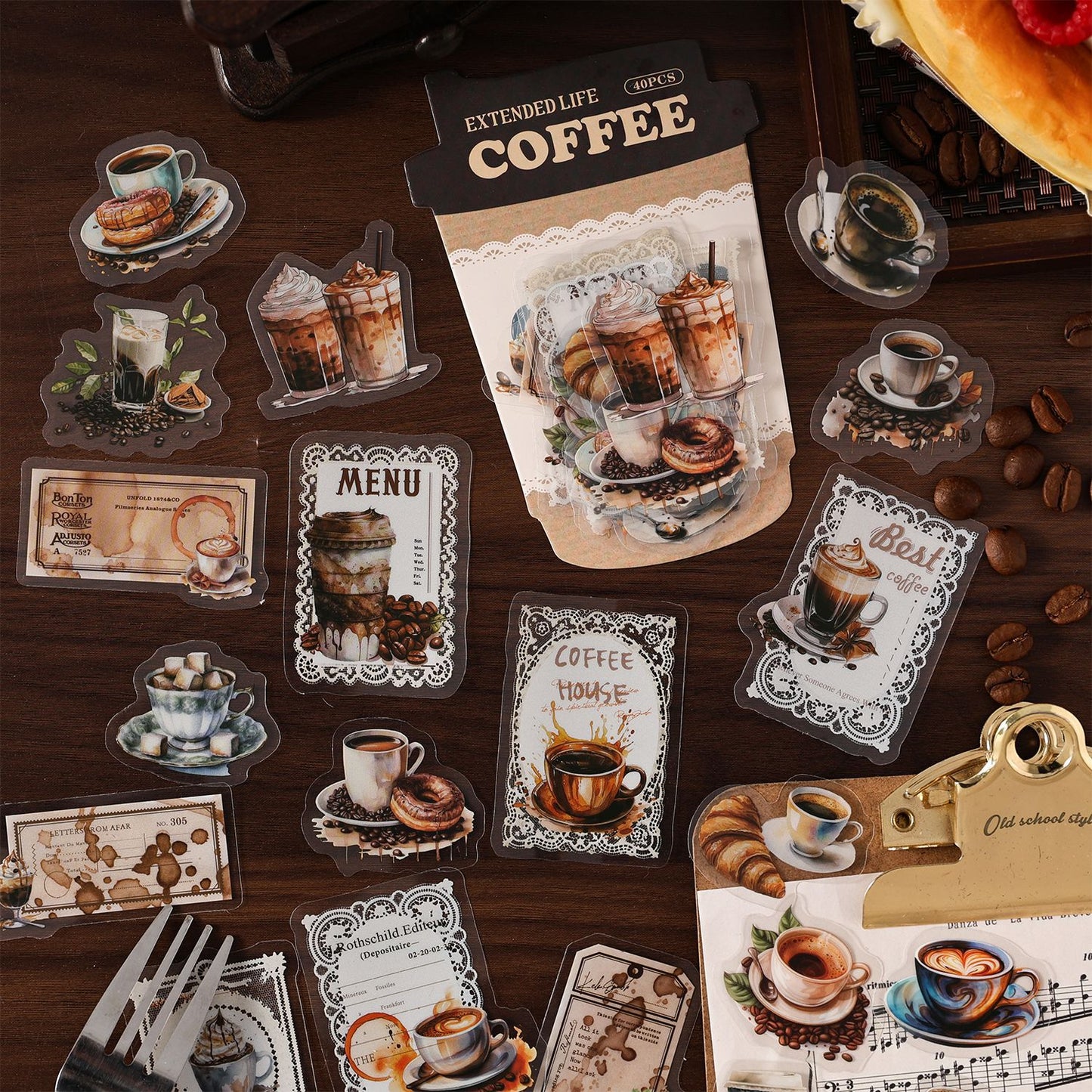 Stickers Extended life coffee-40 pzas