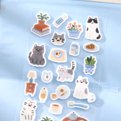 Stickers gato tipo fieltro-1 pza