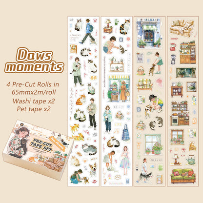 Set washitape pre-cut -4 piezas