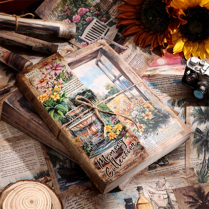 Set de papeles A5 jardines vintage-160 pzas